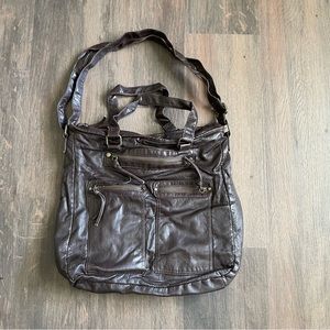 Adjustable strap brown purse